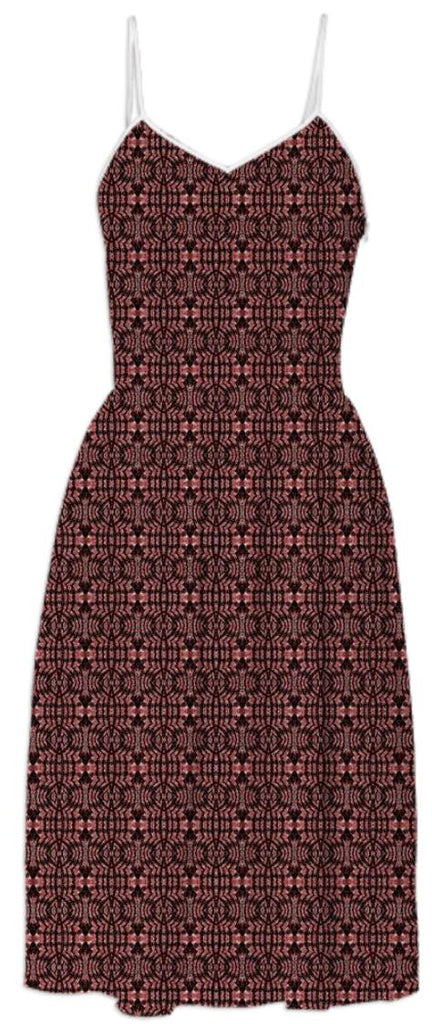 Brown Copper Pattern Summer Dress