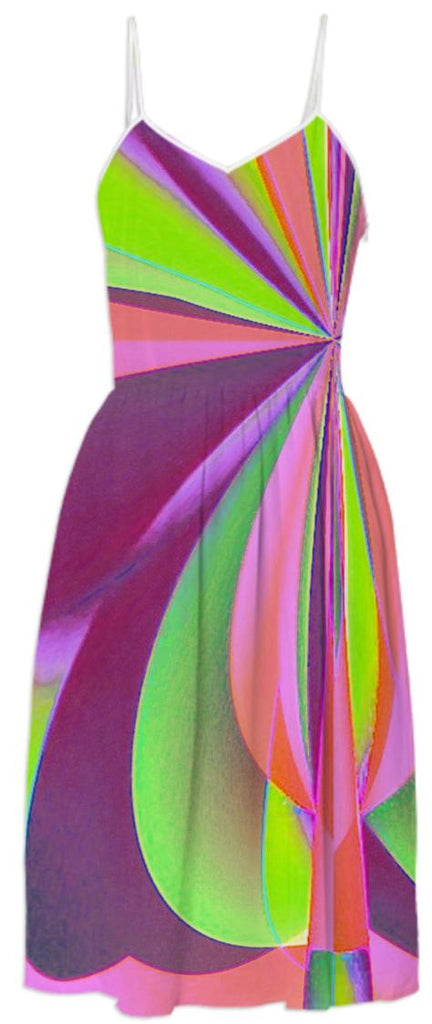 Burgundy Green Rainbow Summer Dress