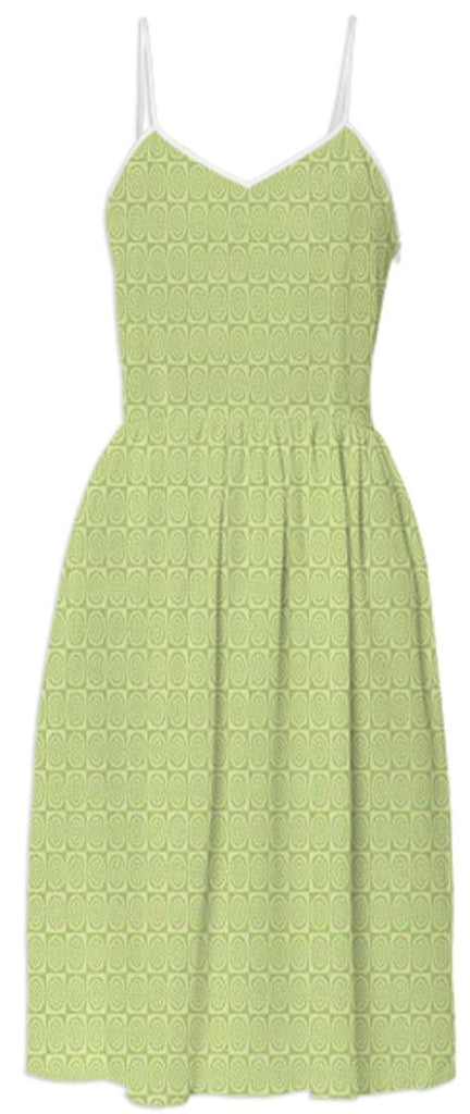 Chartreuse Geometric Summer Dress