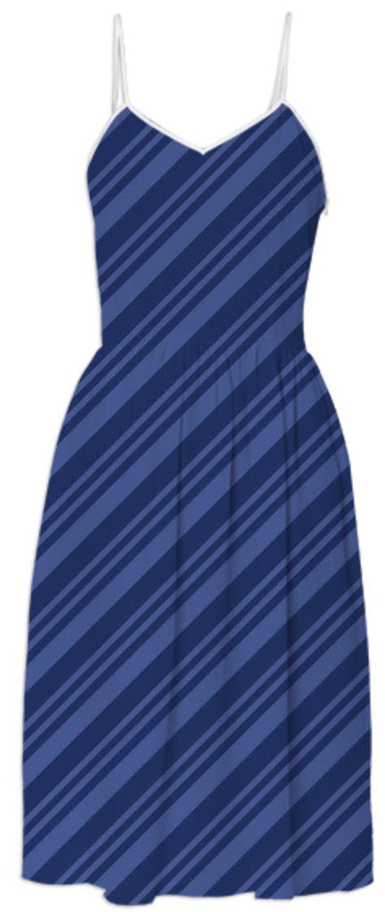 Classic Blue Diagonal Stripe Dress