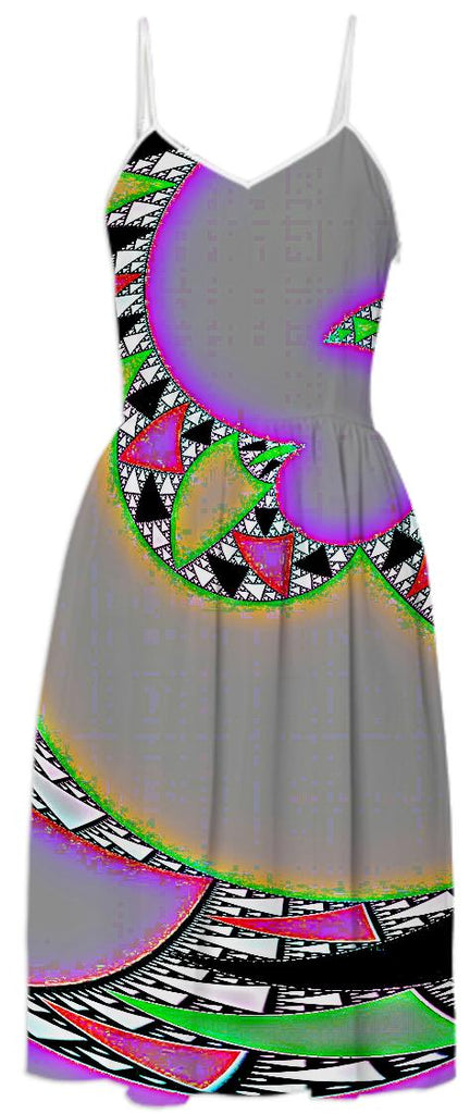 Colorful Abstract Swirl Summer Dress