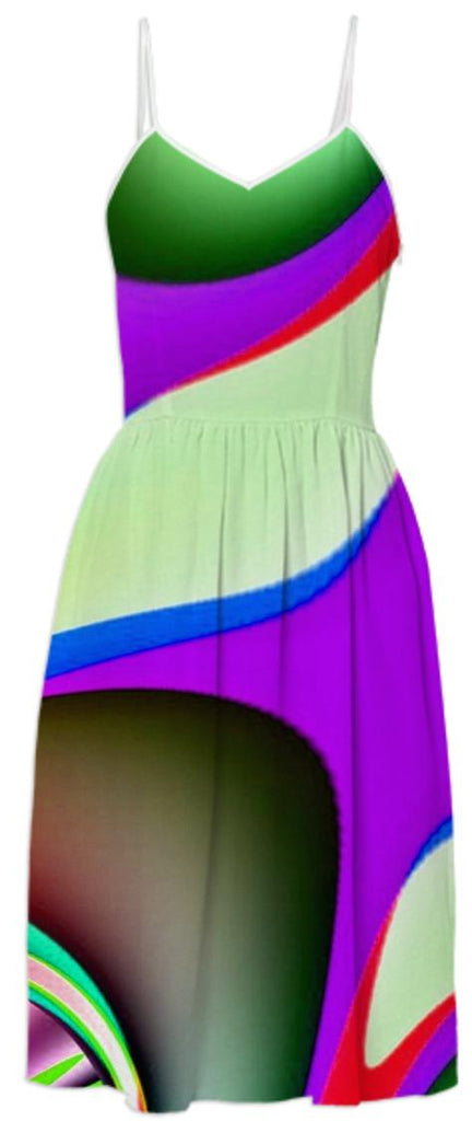 Colorful Purple Abstract Summer Dress