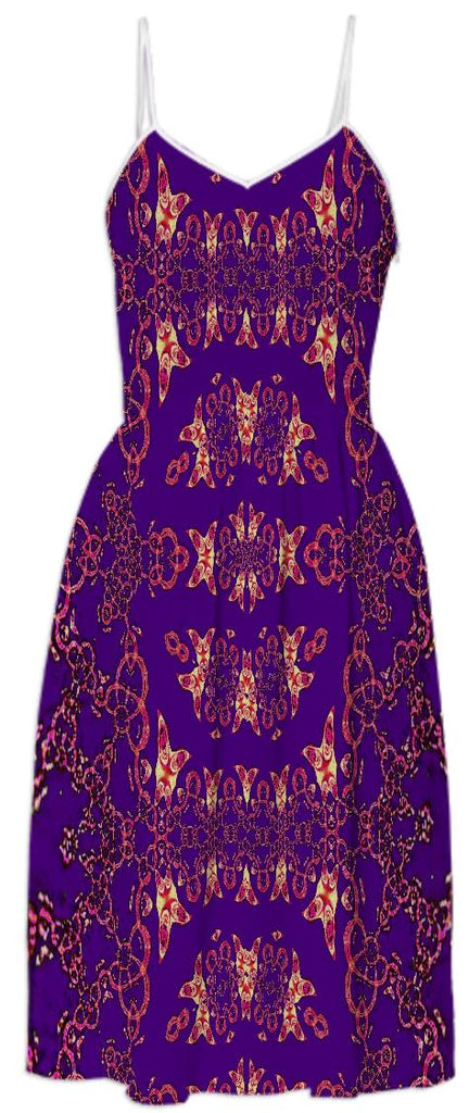 Copper Pattern on Purple Summer Dress
