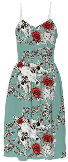 Fox and poppies dress