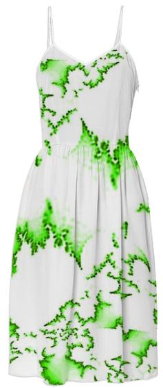 Green Fractal Summer Dress