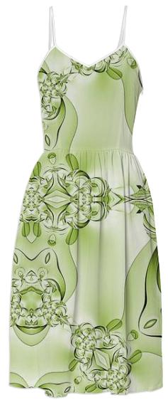 Green on Green Abstract Summer Dress