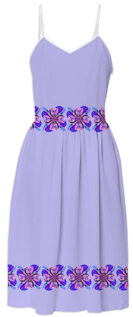 Lavender Summer Dress with Pink Bows