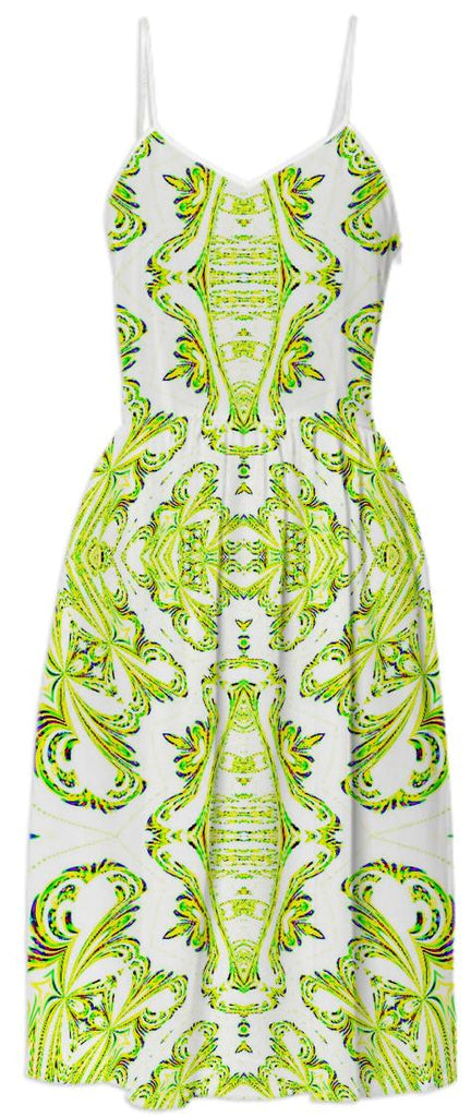 Lemon Lime Pattern Summer Dress