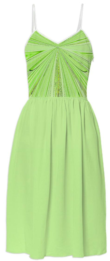 Lime Green Faux Shirred Summer Dress