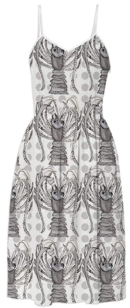 Lobster Dots Grey Dress