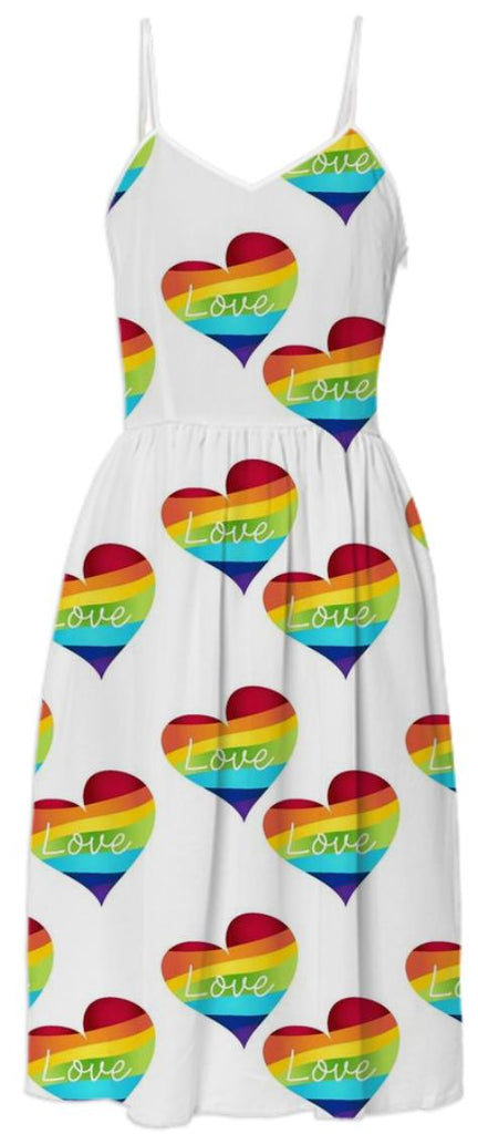LOVE Rainbow Hearts Gay Pride Dress