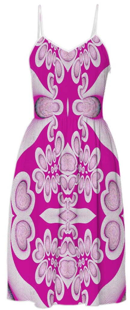 Orb Fractal in Pink Summer Dress