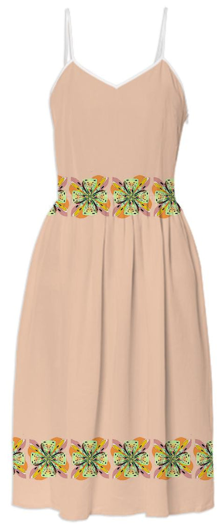 Peach Bows Summer Dress