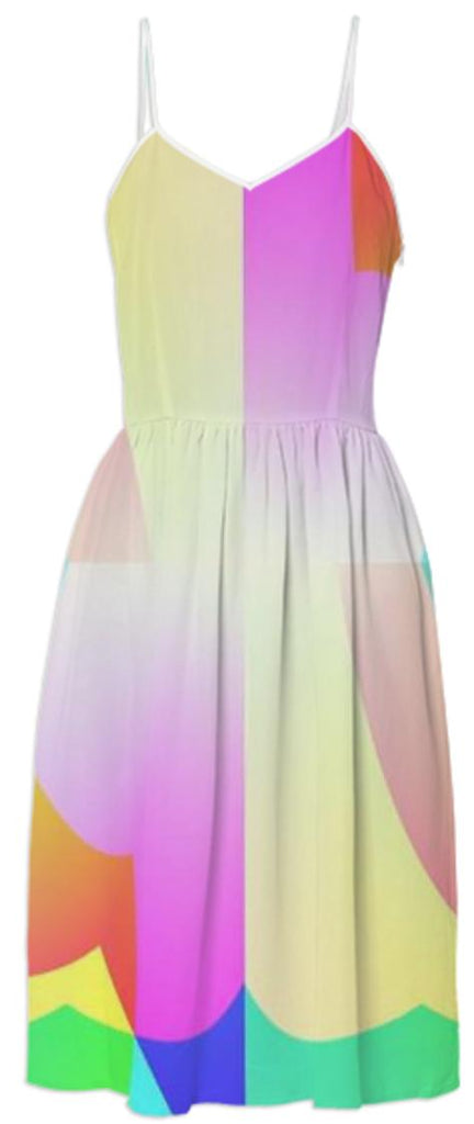 Pink and Yellow Rainbow Summer Dress