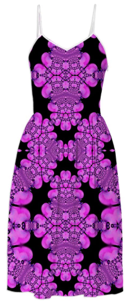 Pink Black Abstract Summer Dress