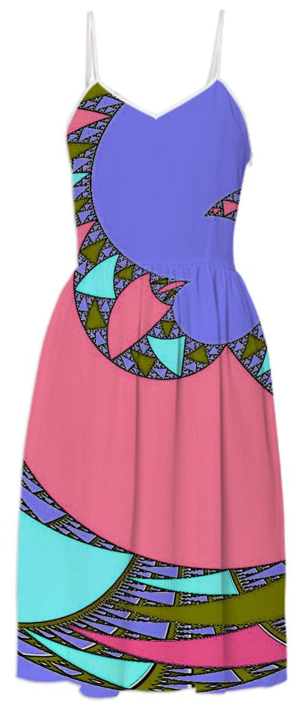 Pink Purple Abstract Summer Dress