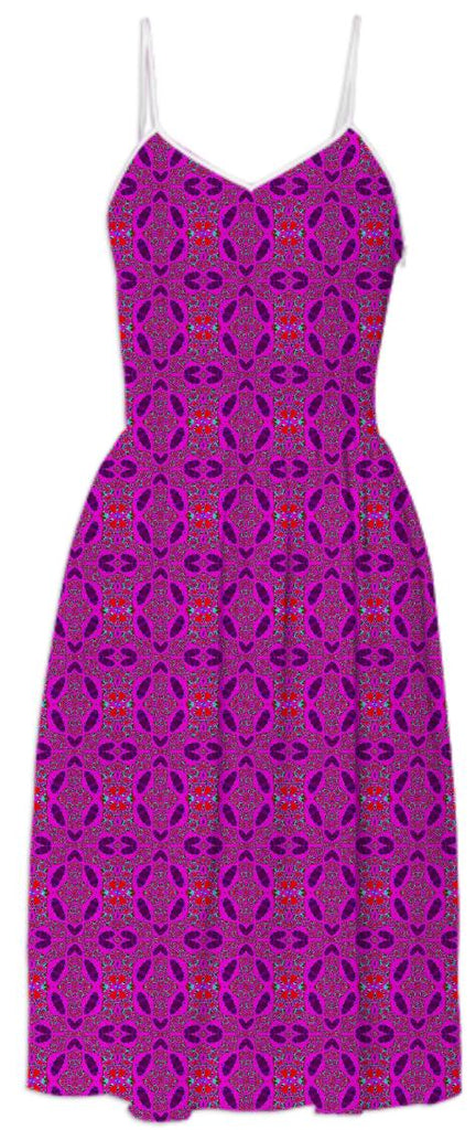 Pink Purple Pattern Summer Dress