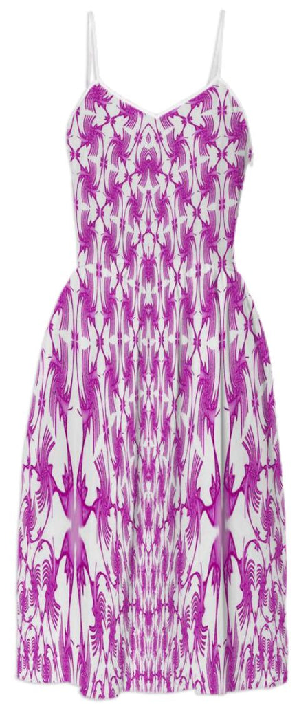 Pink White Abstract Summer Dress