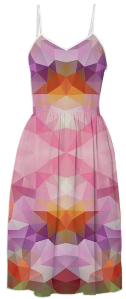 POLYGON TRIANGLES PATTERN PINK RED VIOLET ABSTRACT POLYART GEOMETRIC FLOWERS