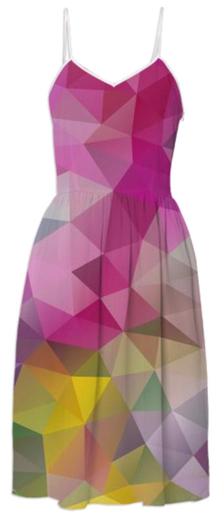 POLYGON TRIANGLES PATTERN PINK RED VIOLET YELLOW FLOWERS ABSTRACT POLYART GEOMETRIC GEOMETRIC PATTERN FLOWER NATURE