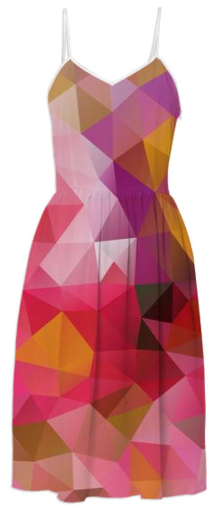 POLYGON TRIANGLES PATTERN PINK RED VIOLET YELLOW FLOWERS ABSTRACT POLYART GEOMETRIC GEOMETRIC PATTERN FLOWER NATURE