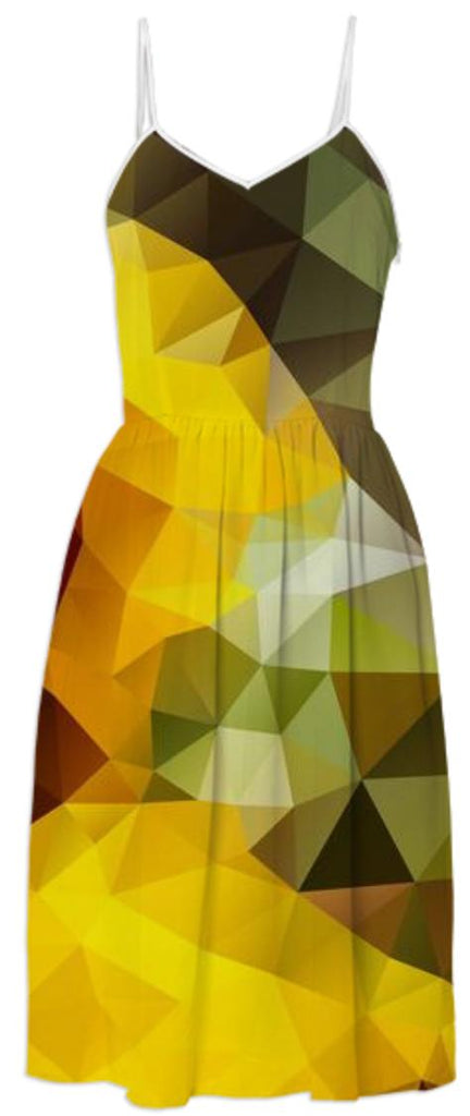 POLYGON TRIANGLES PATTERN YELLOW GREEN ABSTRACT POLYART GEOMETRIC