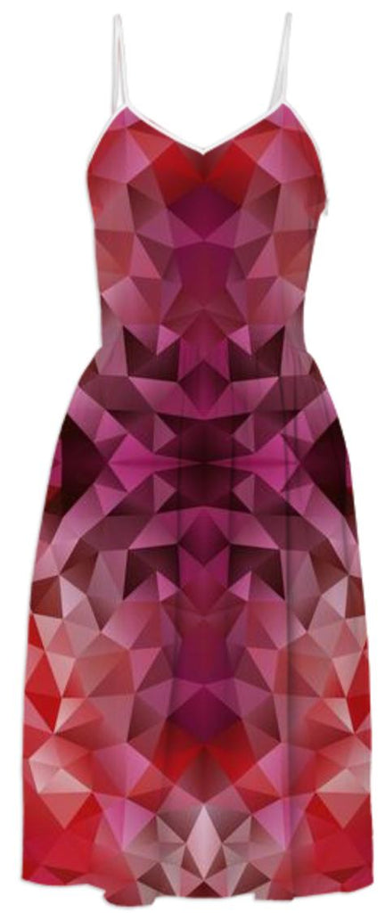 POLYGON TRIANGLES PATTERN YELLOW RED ABSTRACT POLYART GEOMETRIC