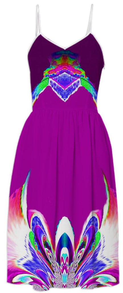 Purple Abstract Fantasy Summer Dress
