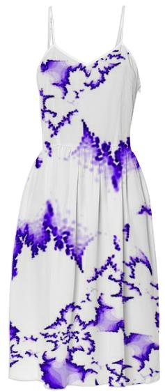 Purple and White Fractal Summer Dress