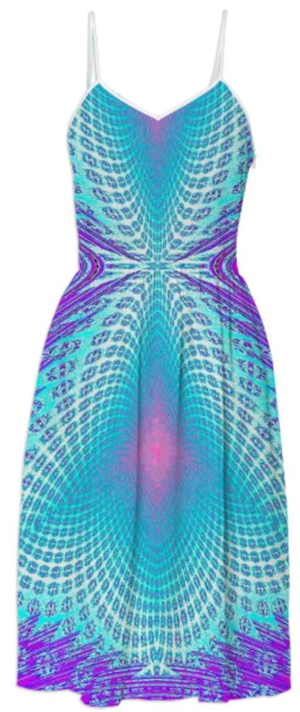Purple Aqua Web Summer Dress
