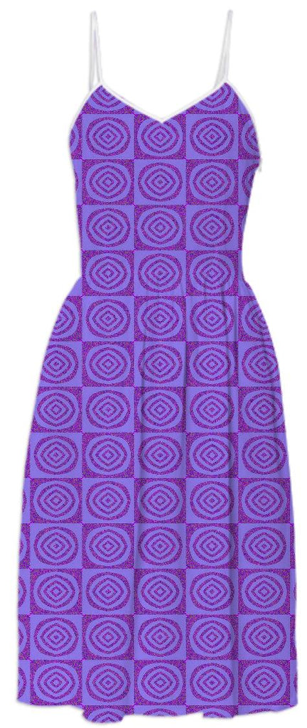 Purple Circles Pattern Summer Dress