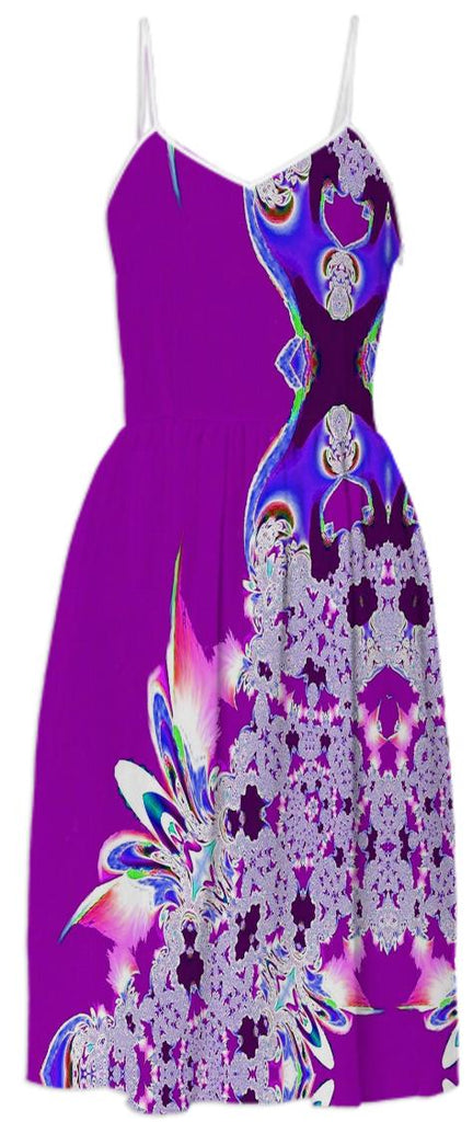 Purple Feathers n Lace Summer Dress