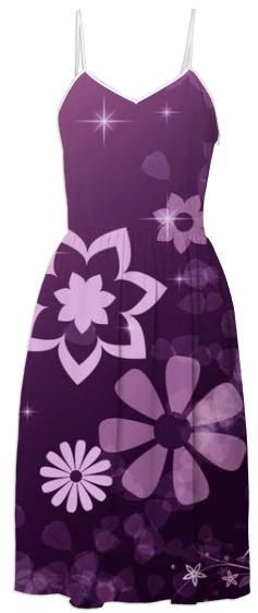 Purple flower summer dress
