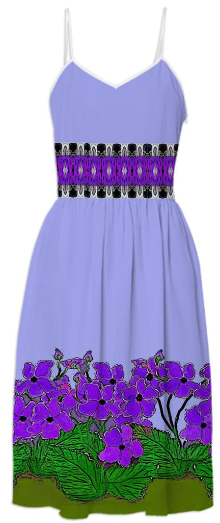 Purple Flowers Summer Dress