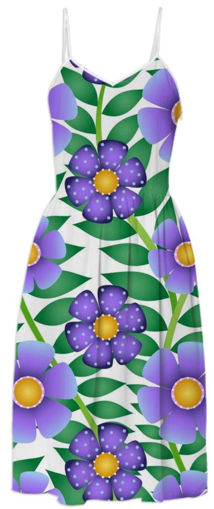 Purple Flowers Summer Dress