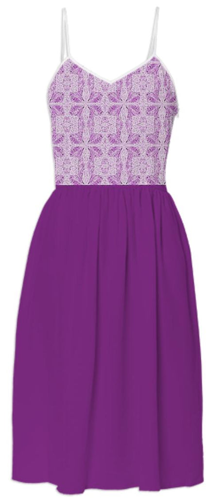 Purple Lace Top Summer Dress