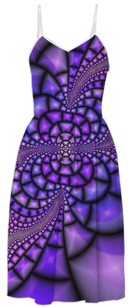 Purple Mosaic Flower Dress