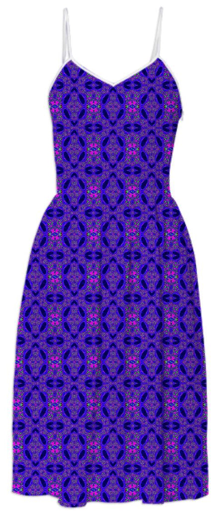 Purple Pink Pattern Summer Dress