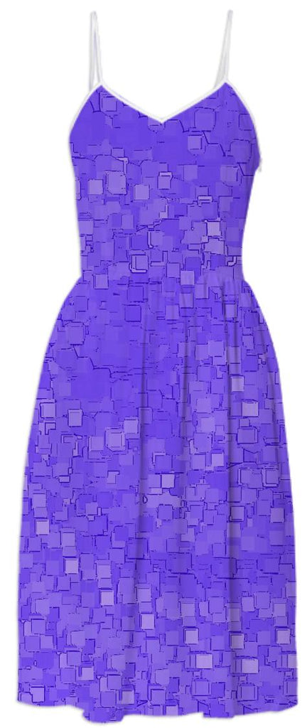 Purple Pixelized Summer Dress