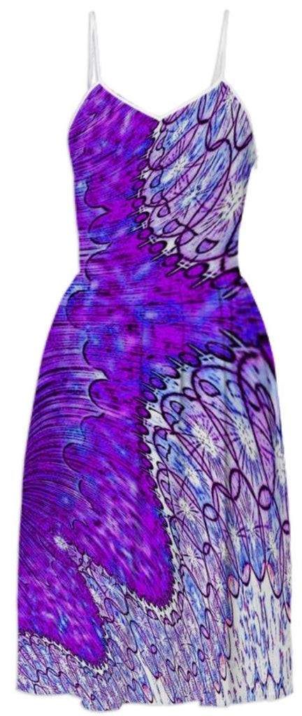 Purple Rain Abstract Summer Dress