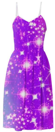 Purple Stars Summer Dress