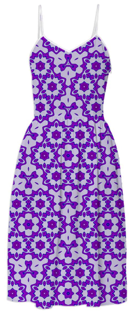 Purple Tile Pattern Dress