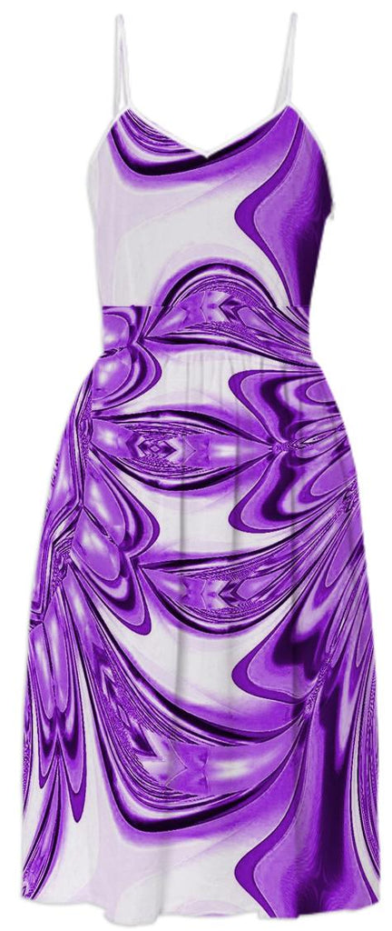 Purple White Abstract Summer Dress