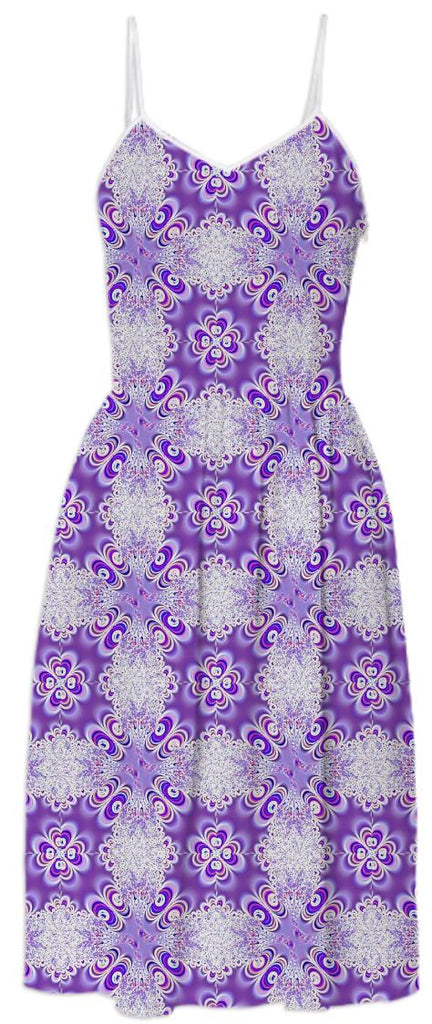 Purple White Lace Summer Dress