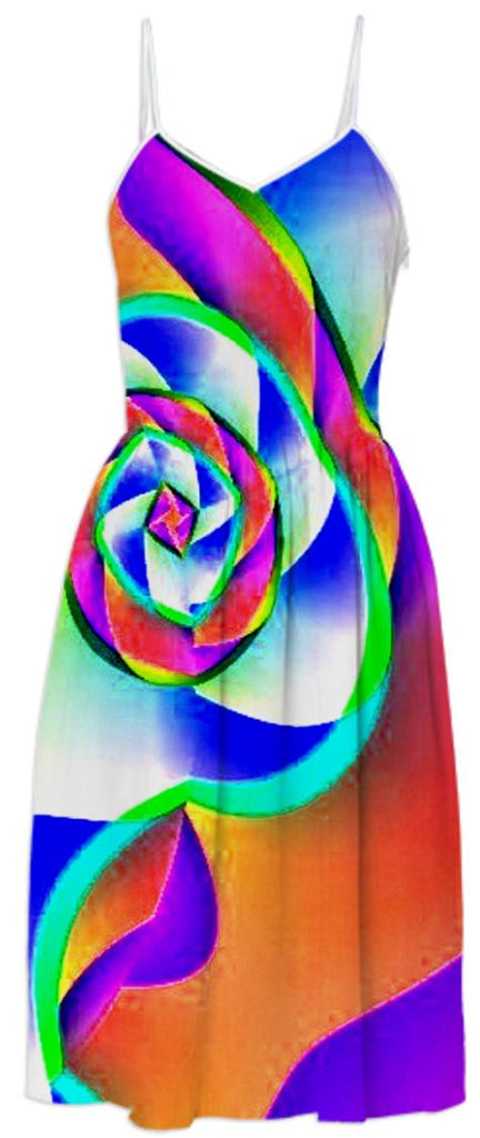 Rainbow Rose Summer Dress
