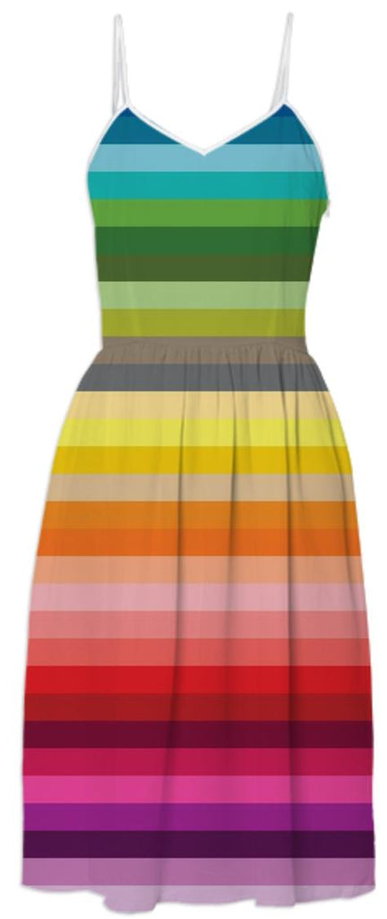 Rainbow Stripes Summer Dress