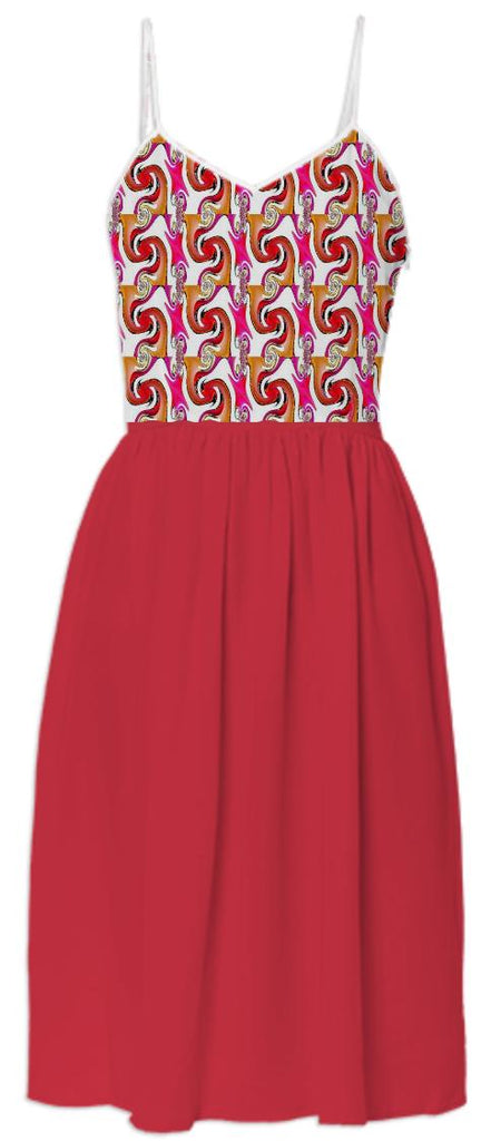 Red Abstract Summer Dress