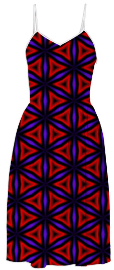 Red and Purple Triangles Dress