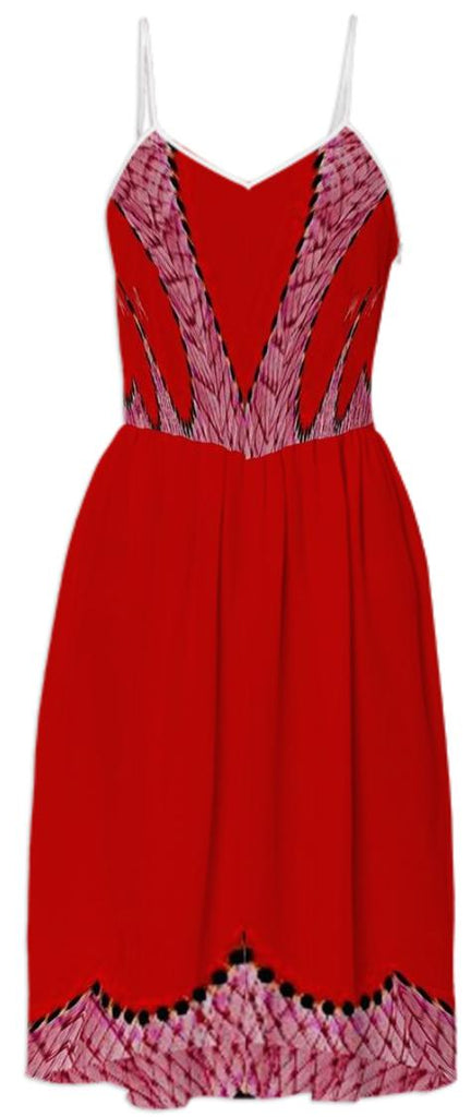 Red Mesh Summer Dress