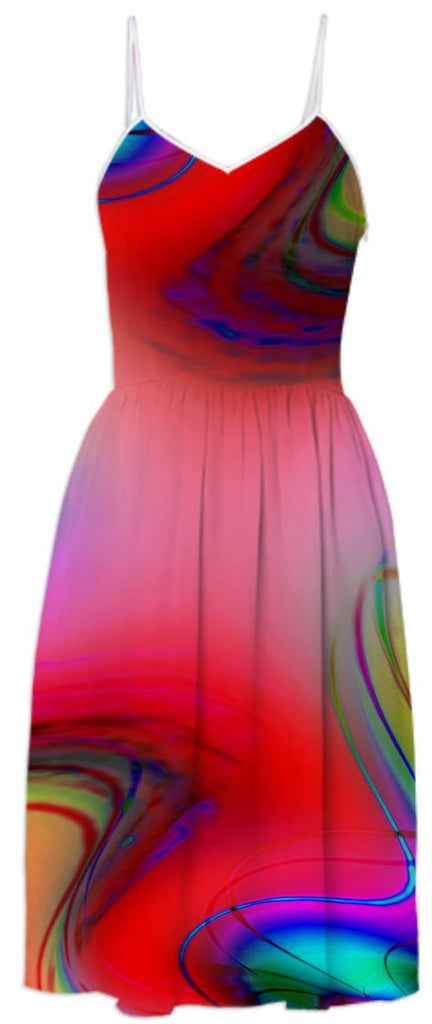 Red Passion Abstract Summer Dress